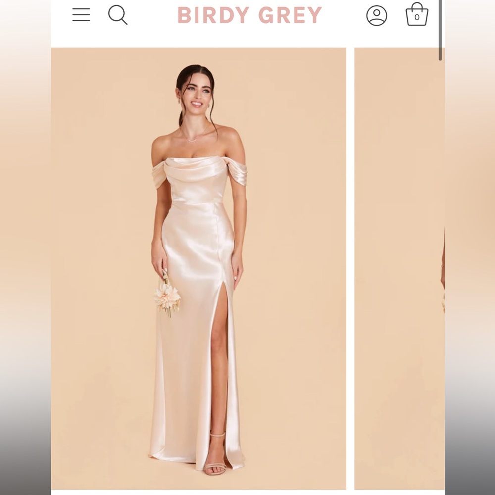 Birdy Grey Strapless Satin Dress Mia Convertible Champagne